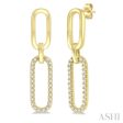 1 6 Ctw Round Cut Diamond Paper Clip Earring in 14K Yellow Gold Fashion