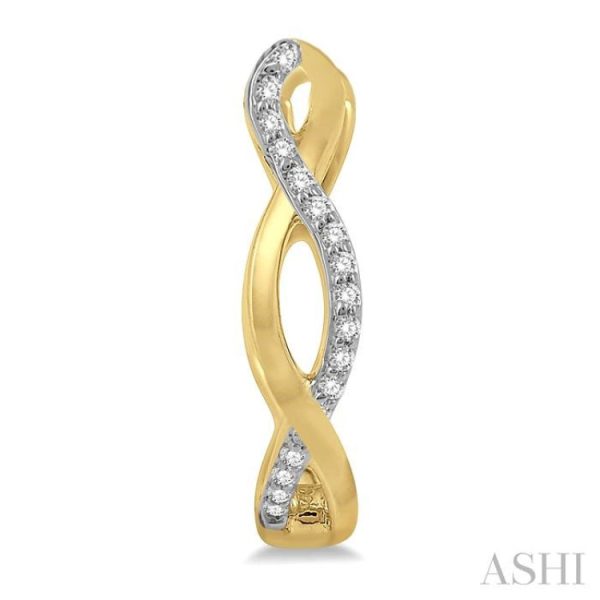 1 10 Ctw Entwined Round Cut Diamond Hoop Earrings in 10K Yellow Gold Online Sale