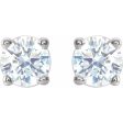 14K White 1 3 CTW Natural Diamond Stud Earrings For Sale