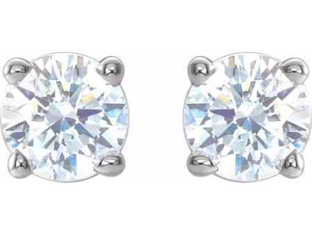 14K White 1 3 CTW Natural Diamond Stud Earrings For Sale