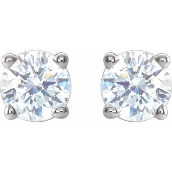 14K White 1 3 CTW Natural Diamond Stud Earrings For Sale