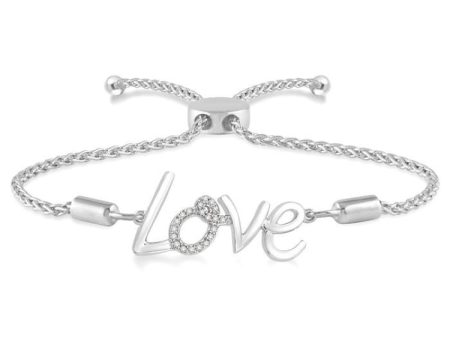 1 20 Ctw Love Carved Round Cut Diamond Sterling Silver Lariat Bracelet Supply