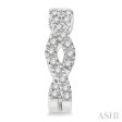 1 6 Ctw Entwined Round Cut Diamond Huggie Earrings in 10K White Gold Fashion