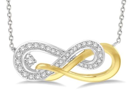 1 5 Ctw Round Cut Diamond Infinity Necklace in 14K White and Yellow Gold Supply