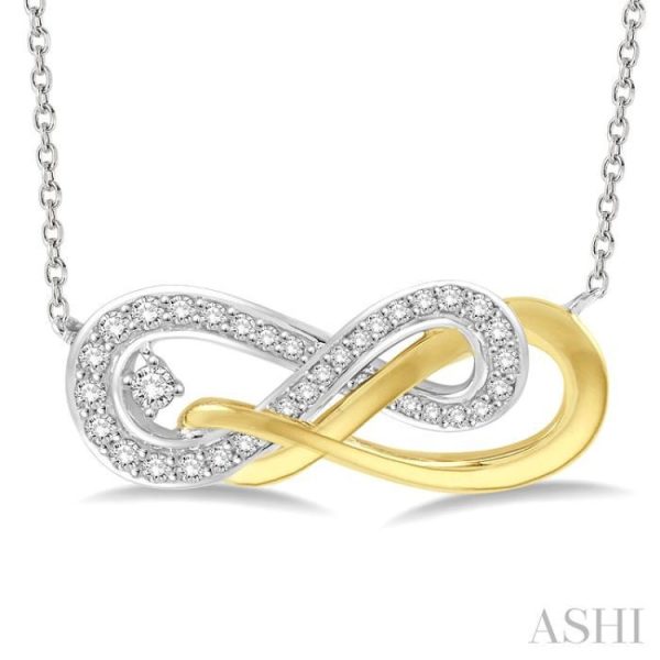 1 5 Ctw Round Cut Diamond Infinity Necklace in 14K White and Yellow Gold Supply