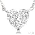 1 2 Ctw Lovebright Diamond Heart Necklace in 14K White Gold Cheap