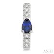 1 10 Ctw 4X3MM Pear Cut Sapphire and Round Cut Diamond Huggie Earrings in 10K White Gold on Sale