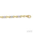 1 10 Ctw Round Cut Diamond Illusion Plate Link Bracelet in 10K Yellow and White Gold Online now