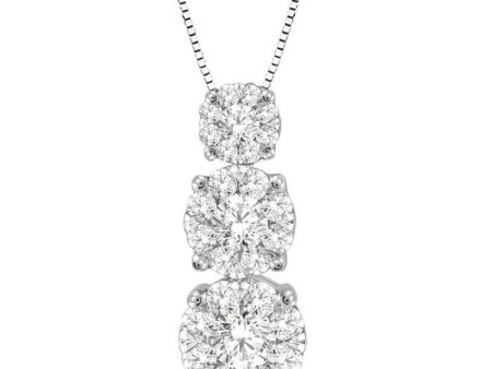 1 2 Ctw Diamond Lovebright Pendant in 14K White Gold with Chain Online Sale