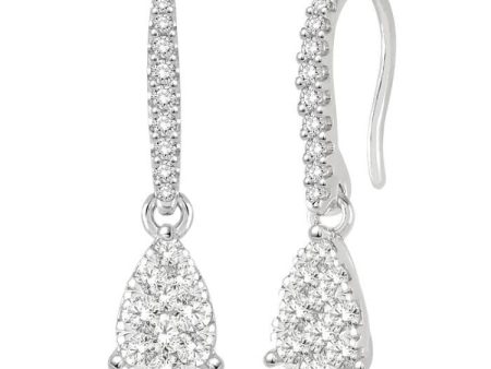 1 3 Ctw Pear Shape Diamond Lovebright Earrings in 14K White Gold Supply