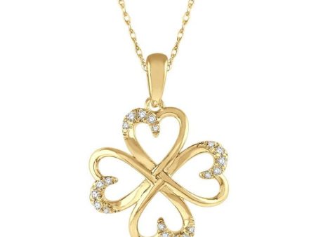 1 10 Ctw Infinity Heart Round Cut Diamond Pendant With Chain in 10K Yellow Gold Supply