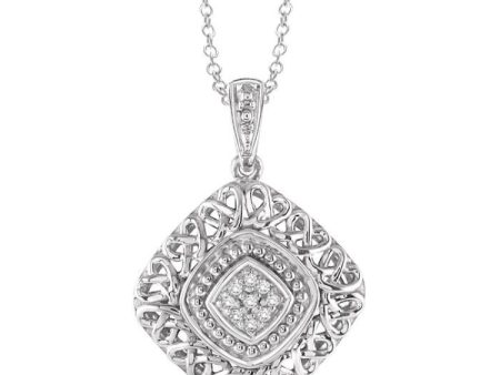 1 20 Ctw Cushion Shape Single Cut Diamond Pendant in Sterling Silver with Chain Online now