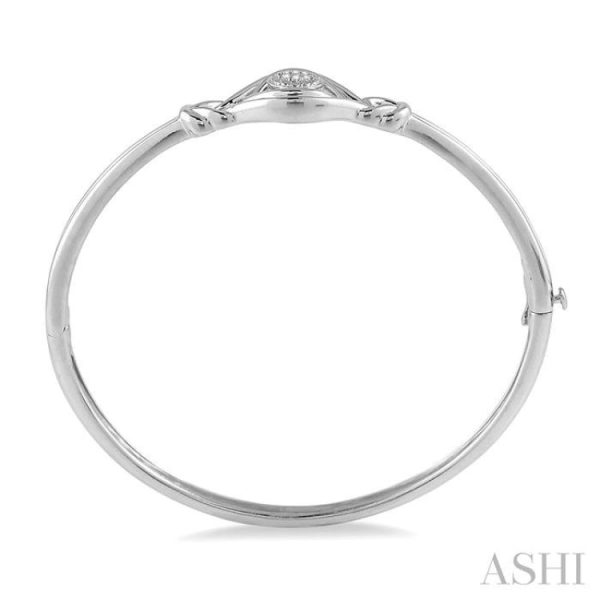 1 20 Ctw Single Cut Diamond Love Knot Bangle in Sterling Silver Hot on Sale