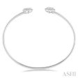 5 8 Ctw Lovebright Round Open Cuff Diamond Bangle in 14K White Gold Cheap