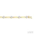 1 1 5 Ctw Lovebright Round Cut Diamond Paper Clip Link Bracelet in 14K Yellow and White Gold Online Hot Sale