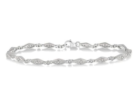 1 3 Ctw Round Cut Diamond Shape Fashion Bracelet in 10K White Gold Cheap