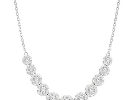 1 1 2 Ctw Round Cut Lovebright Diamond Necklace in 14K White Gold Online now