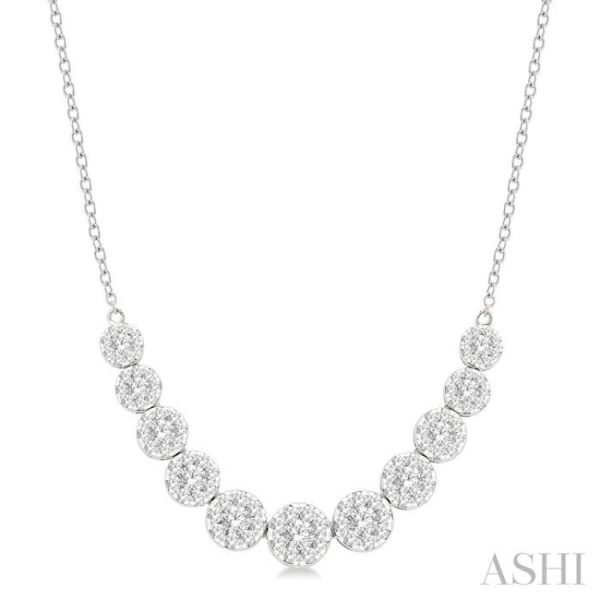 1 1 2 Ctw Round Cut Lovebright Diamond Necklace in 14K White Gold Online now