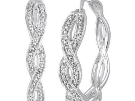 1 10 Ctw Round Cut Diamond Infinity Earrings in Sterling Silver For Discount