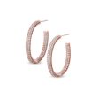 Rose Gold Finish Sterling Silver Micropave Oval Inside Out Hoop Earrings with 294 Simulated Diamonds Cheap