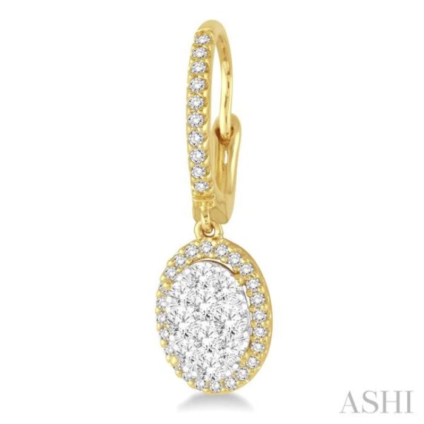 1 1 2 Ctw Oval Shape Diamond Lovebright Earrings in 14K Yellow and White Gold Online Sale