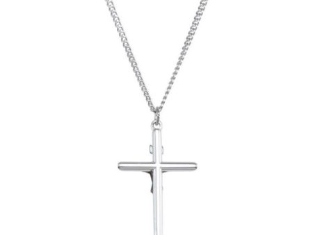 Sterling Silver Crucifix 24  Necklace Online Sale