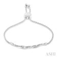 1 20 Ctw Infinity Swirl Round Cut Diamond Sterling Silver Lariat Bracelet For Discount