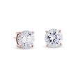 Rose Gold Finish Sterling Silver Prong Set Round Simulated Diamond Earrings Approx. 4CTTW Online now