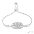 1 20 Ctw Circular Lattice Medallion Round Cut Diamond Sterling Silver Lariat Bracelet Online now