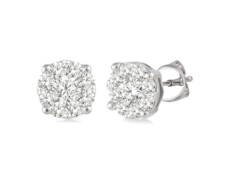 1 3 Ctw Lovebright Round Cut Diamond Stud Earrings in 14K White Gold For Discount