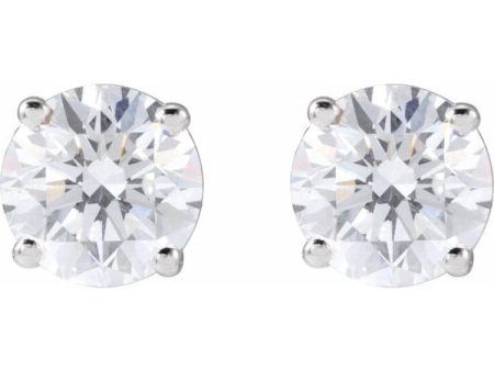 14K White 1 1 2 CTW Natural Diamond Stud Earrings Hot on Sale