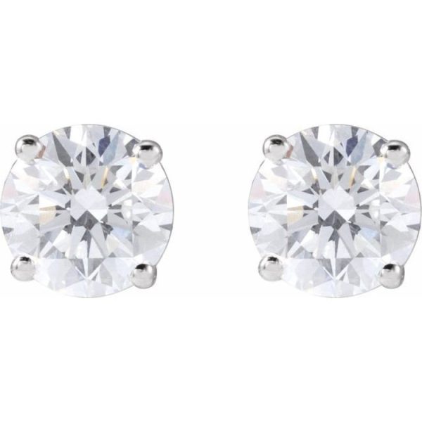 14K White 1 1 2 CTW Natural Diamond Stud Earrings Hot on Sale