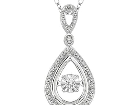 1 10 Ctw Pear Shape Diamond Emotion Pendant in Sterling Silver with Chain Discount