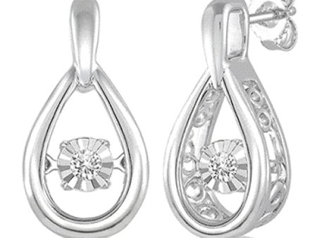 1 20 Ctw Round Cut Diamond Emotion Earrings in Sterling Silver For Cheap