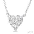 1 2 Ctw Lovebright Diamond Heart Necklace in 14K White Gold Cheap