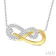 1 5 Ctw Round Cut Diamond Infinity Necklace in 14K White and Yellow Gold Supply