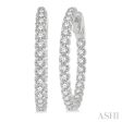 1 1 2 Ctw Inside-Out Round Cut Diamond Hoop Earrings in 14K White Gold Fashion