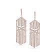 Rose Gold Finish Sterling Silver Micropave Cascade Earrings with Simulated Diamonds Supply