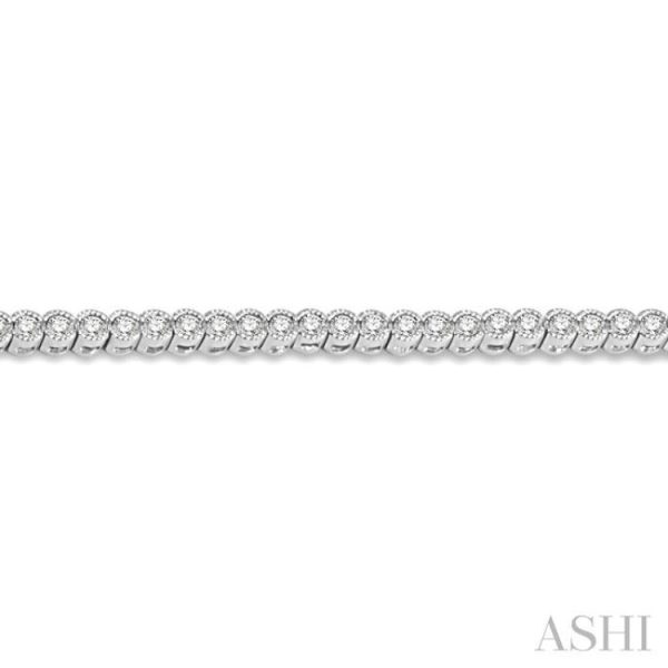 1 4 Ctw Round Cut Diamond Miracle Plate Bracelet in 10K White Gold on Sale