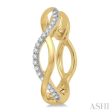 1 10 Ctw Entwined Round Cut Diamond Hoop Earrings in 10K Yellow Gold Online Sale