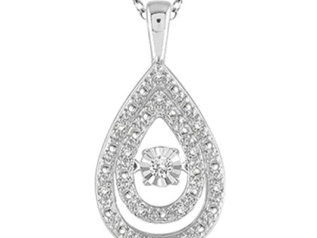 1 10 Ctw Pear Shape Diamond Emotion Pendant in Sterling Silver with Chain Sale