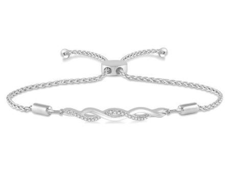 1 20 Ctw Infinity Swirl Round Cut Diamond Sterling Silver Lariat Bracelet For Discount