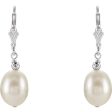 Sterling Silver 9-9.5 mm Cultured White Freshwater Pearl Earrings Cheap