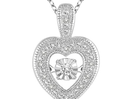 1 20 Ctw Heart Shape Diamond Emotion Pendant in Sterling Silver with Chain Online Sale