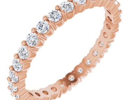 14K Rose 5 8 CTW Natural Diamond Eternity Band Size 4.5 Online Sale