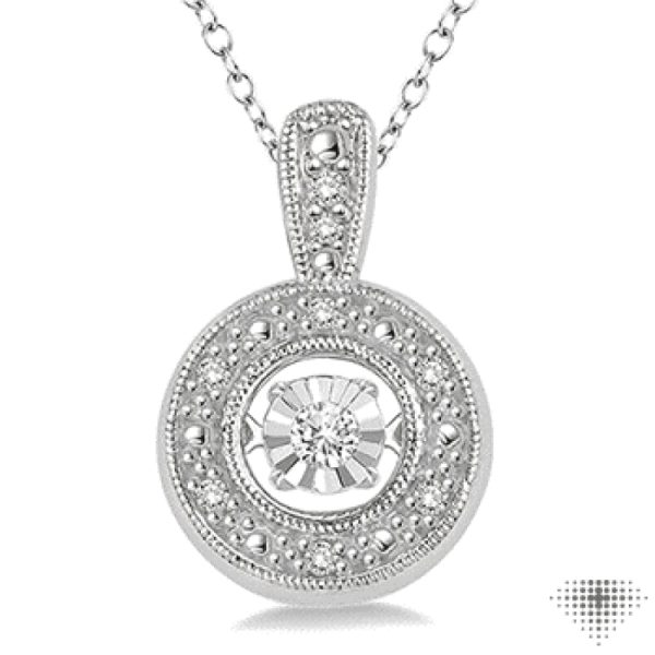 1 10 Ctw Diamond Emotion Pendant in Sterling Silver with Chain Cheap