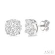 1 1 2 Ctw Lovebright Round Cut Diamond Stud Earrings in 14K White Gold Online Sale