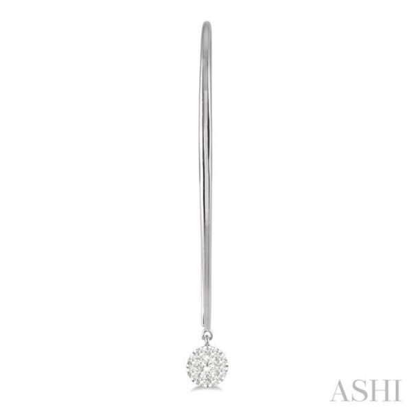 1 3 ctw Round Dangler Lovebright Diamond Earring in 14K White Gold Online now