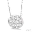 1 2 Ctw Oval Shape Lovebright Diamond Necklace in 14K White Gold Discount