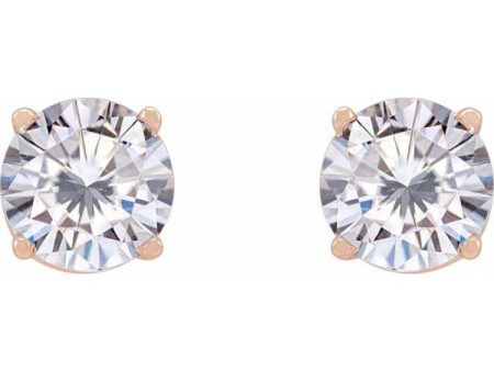 14K Rose 5.5 mm Stuller Lab-Grown Moissanite Stud Earrings Hot on Sale